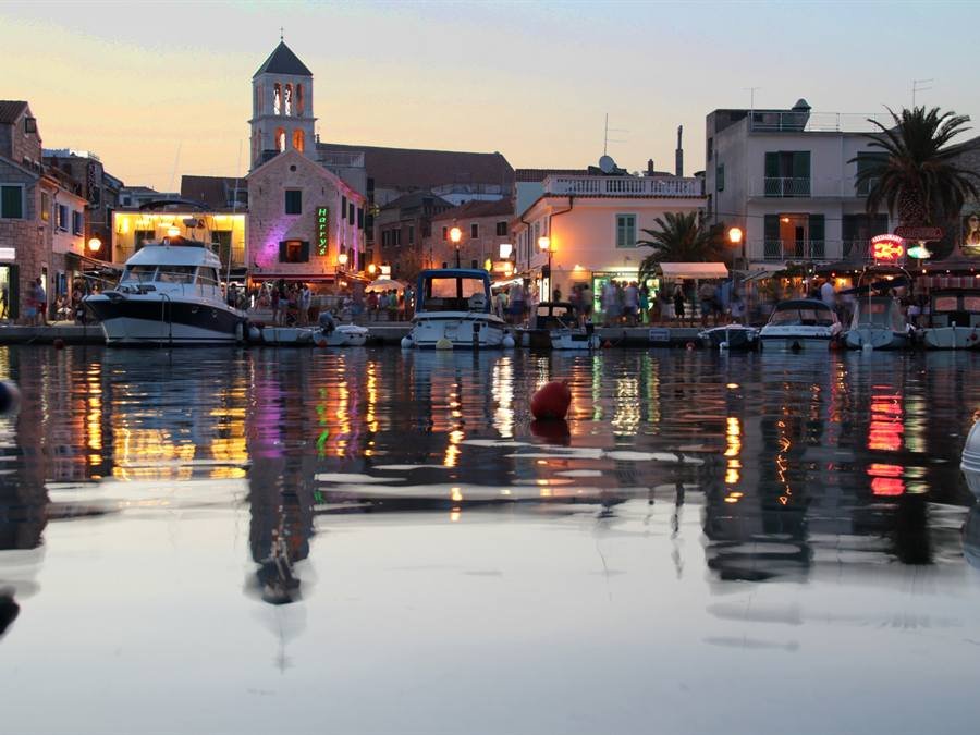 Vodice waterfront at dusk
