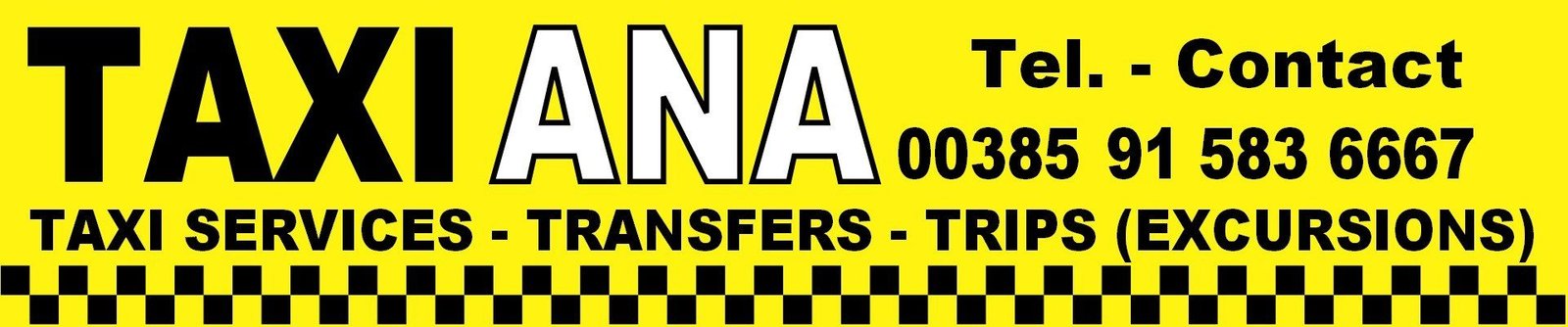 Taxi Ana Vodice - taxi services, transfers and trips (excursions). Tel. 00385 91 583 6667